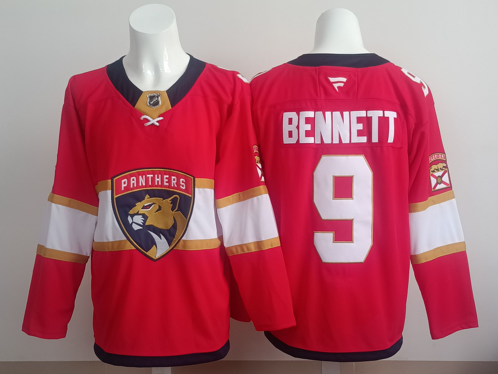 Men 2025 Florida Panthers 9 Bennett Red NHL Jersey style 01